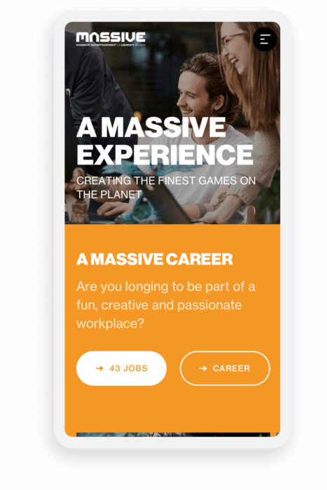 landningssida för Massive Entertainment