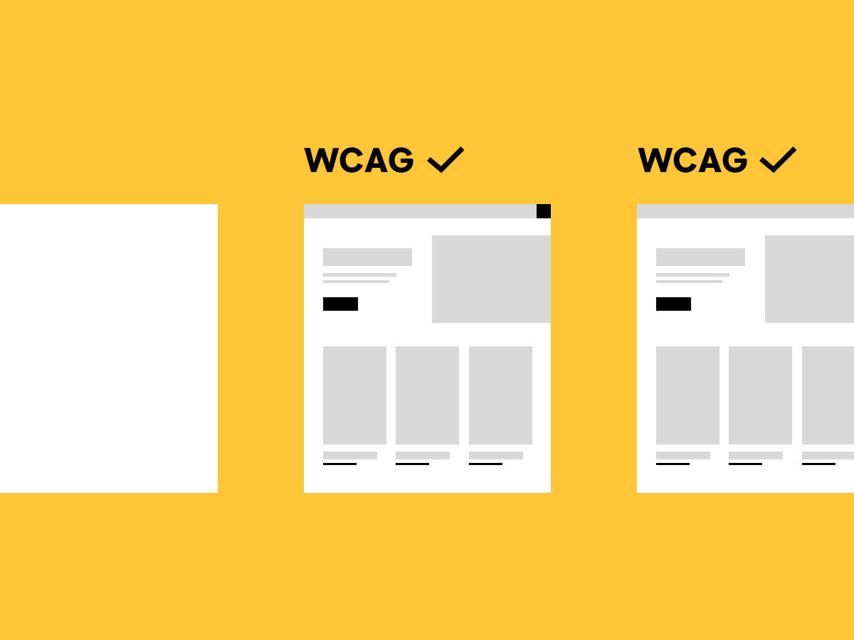 Jämförelse mellan design som är WCAG-anpassad och design som inte är WCAG-anpassad